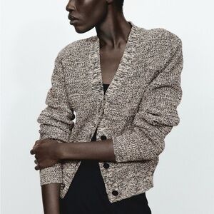 H&M cardigan with shoulder pads, XS, NWT